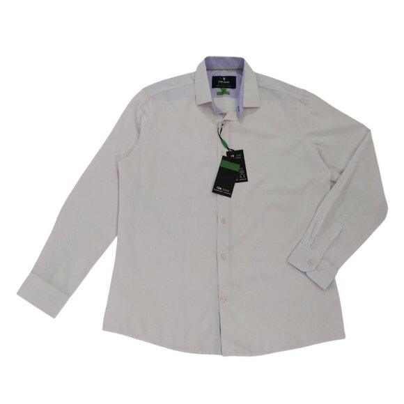 Tom Baine Mens Slim Fit Long-Sleeve Button-Up Shirt White Size L. - Picture 5 of 7